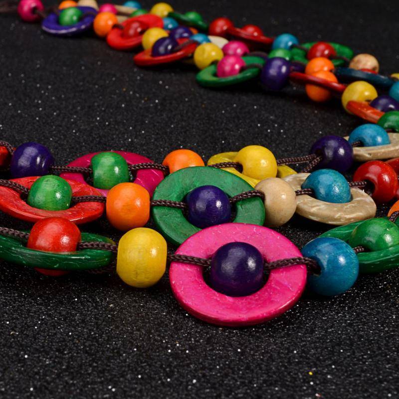 Buy Multi Colored Bead Necklace, Colorful Long Stone Beaded Necklace,  Layering Hippie Chain, Boho, Wrap Cuff Online in India - Etsy