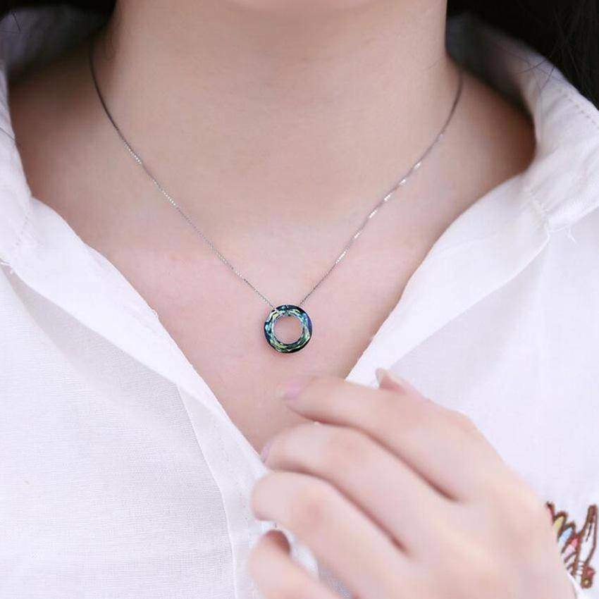 necklace Circle of Love, crystal Pendant Necklace