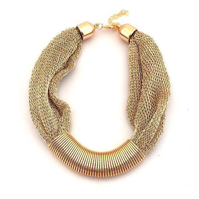 necklace Gold Collar Rope Choker Statement Necklace