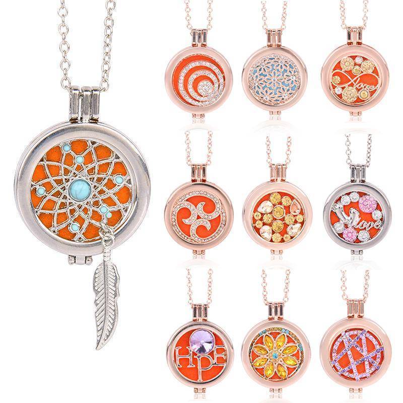 12 Styles, Aromatherapy Diffuser Pendant Necklace