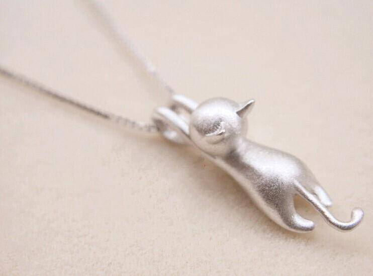 925 Sterling Silver,  Cute Cat Necklaces & Pendants