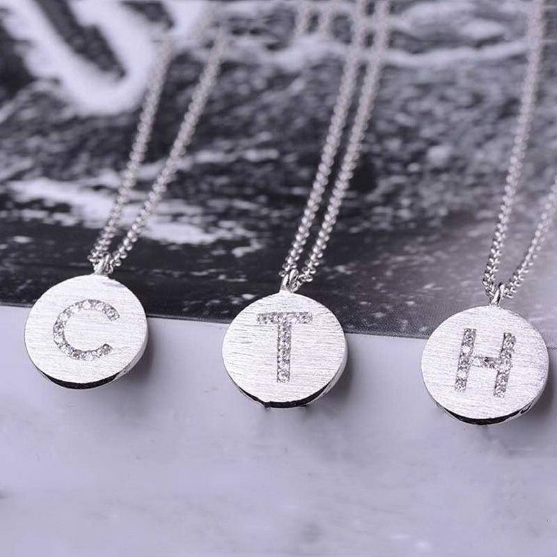 Gioia Single Initial Disc Necklace