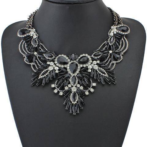 necklaces Black Crystal Collar Statement Necklace