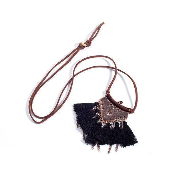 necklaces Black Sweater chain Leather Chain Necklaces