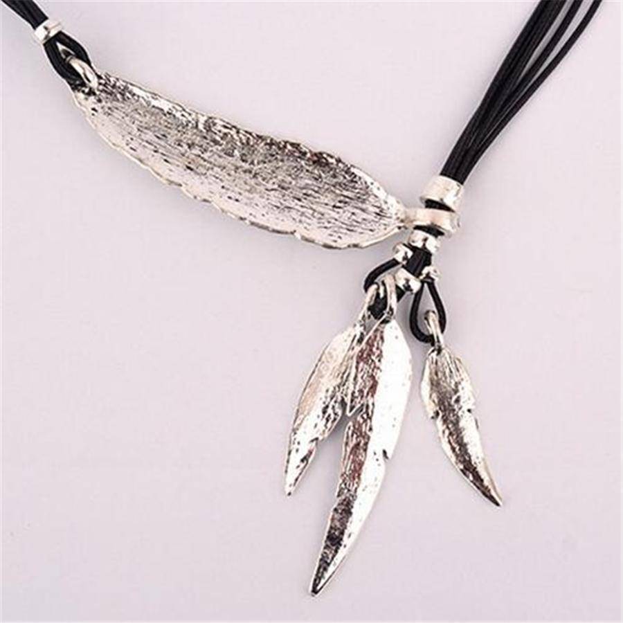 necklaces Feather Necklaces Rope Leather Vintage Statement Necklace