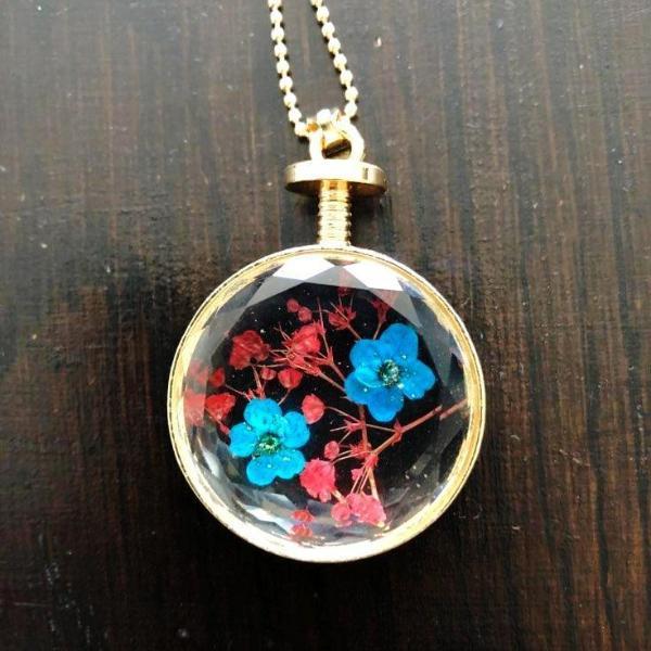 www. - Dried Flowers Vintage Long Chain Crystal Round
