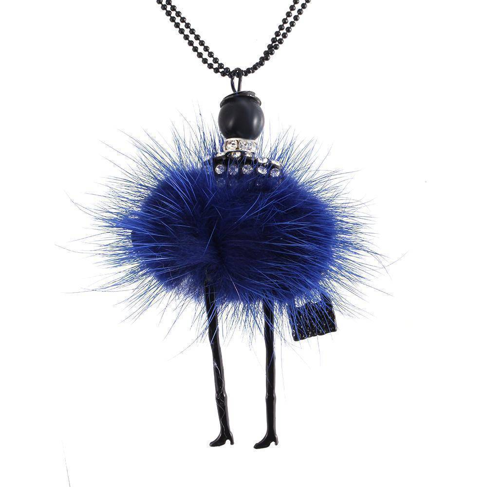 Necklaces Handmade Doll Long Chain Pendant Rhinestone Necklaces