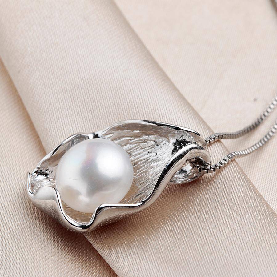 High Quality Real Natural Freshwater Pearl Pendant Women Fashion Elegant 925 Sterling Silver Big Pearls Jewelry Lowest Price