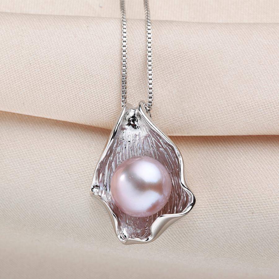 necklaces High Quality Real Natural Freshwater Pearl Pendant Women Fashion Elegant 925 Sterling Silver Big Pearls Jewelry Lowest Price
