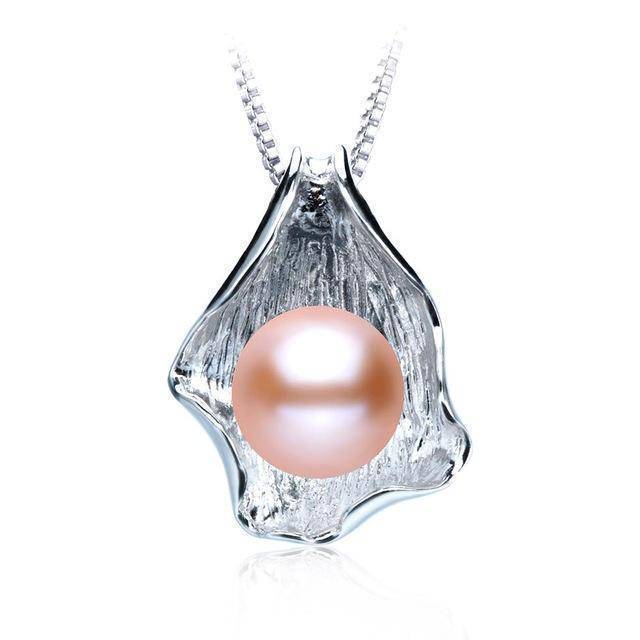 necklaces pink pearl High Quality Real Natural Freshwater Pearl Pendant Women Fashion Elegant 925 Sterling Silver Big Pearls Jewelry Lowest Price
