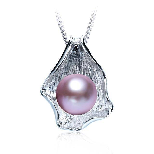 necklaces purple pearl High Quality Real Natural Freshwater Pearl Pendant Women Fashion Elegant 925 Sterling Silver Big Pearls Jewelry Lowest Price