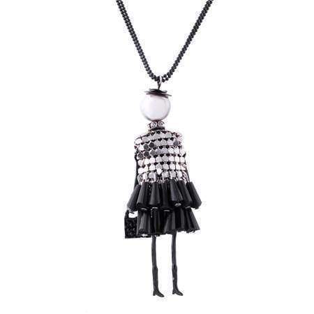 necklaces Silver Doll Pendant, Dress Doll Necklaces