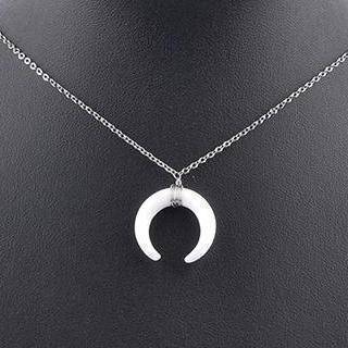 necklaces Style2 Silver Vintage Acrylic Ox Horn Moon Choker Bohemian Necklace