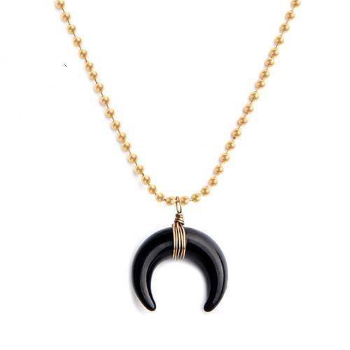 necklaces Style4 Gold Vintage Acrylic Ox Horn Moon Choker Bohemian Necklace