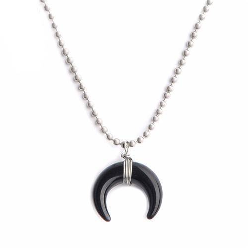 necklaces Style4 Silver Vintage Acrylic Ox Horn Moon Choker Bohemian Necklace
