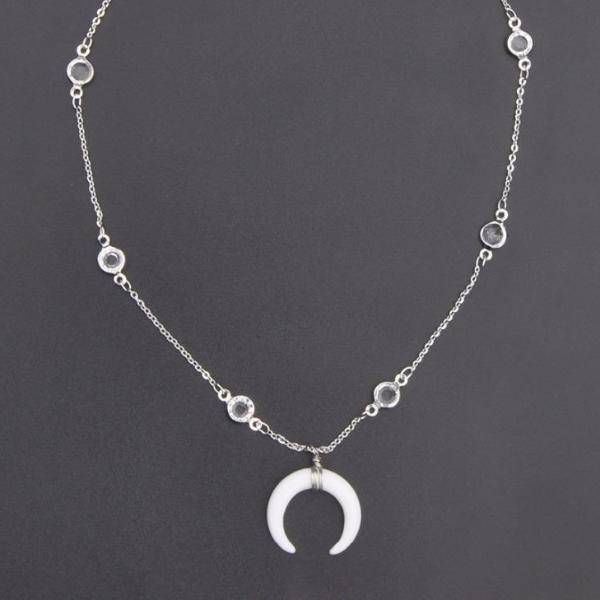 necklaces Vintage Acrylic Ox Horn Moon Choker Bohemian Necklace