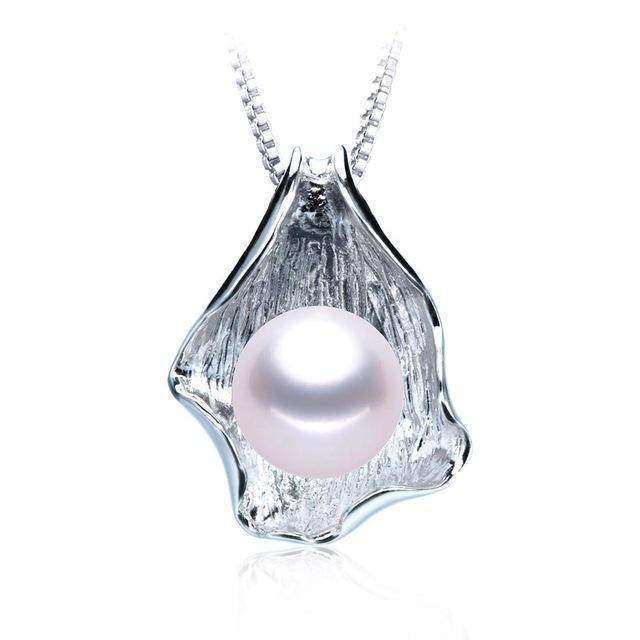 necklaces white pearl High Quality Real Natural Freshwater Pearl Pendant Women Fashion Elegant 925 Sterling Silver Big Pearls Jewelry Lowest Price