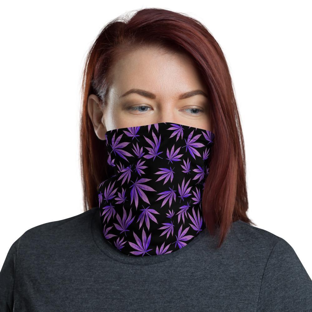 Purple Leaves - Neck Gaiter Multi functional Face cover Scarf Head wear Headband Balaclava Mask Wrist & Hairband Bandana - US Fast Shipping