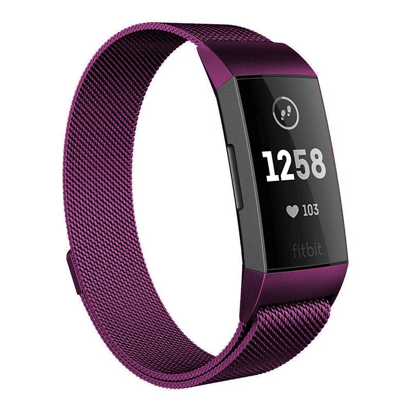 Watchbands purple / Charge 3 - L Fitbit charge 3/4 Band Replacement Wristband, Luxury Milanese loop steel Design For Men Women Smartwatch Bracelet Strap |Watchbands| Unisex