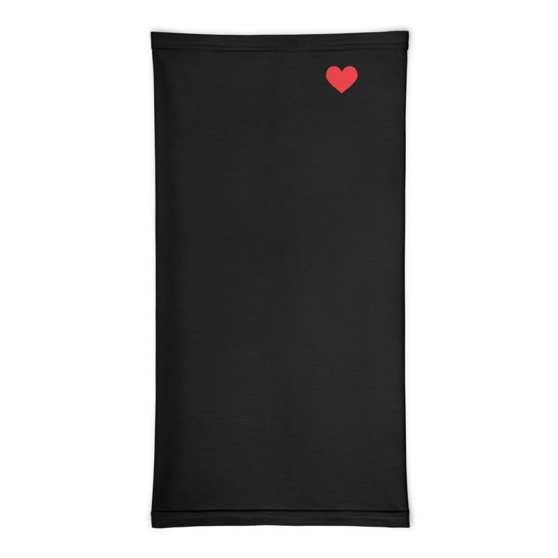 Cute love red heart black pattern Face cover, women Adult Neck Gaiter Scarf, Head wear Washable mask Bandanna Balaclava - US Fast Shipping