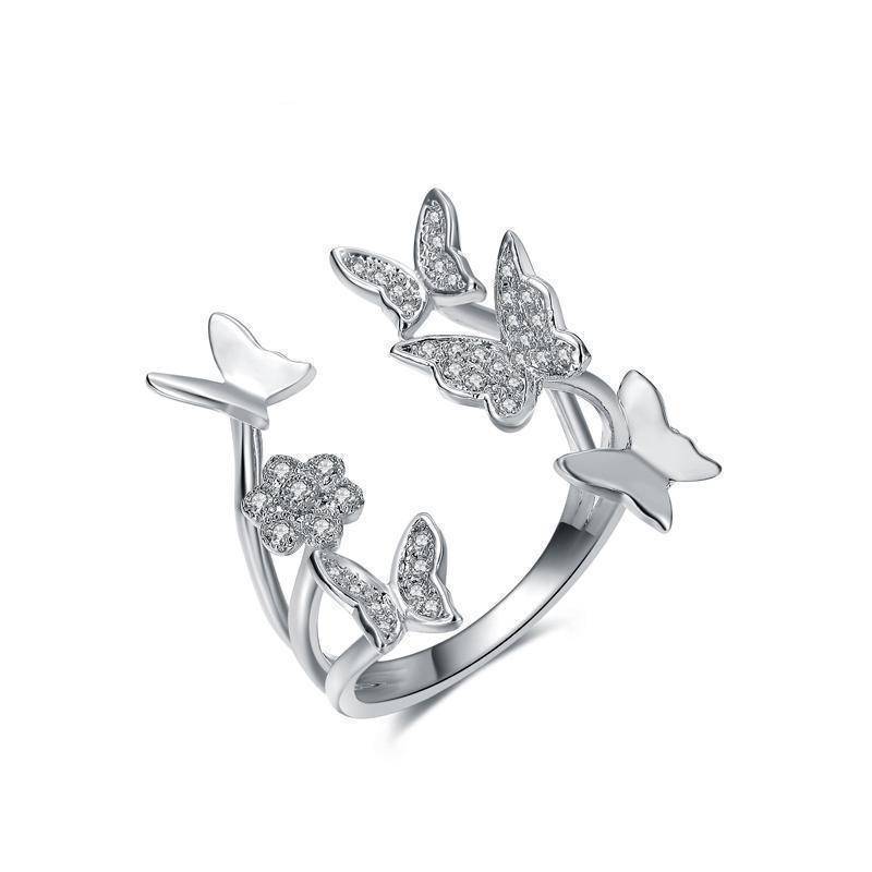 rings 6 / Silver Butterfly Open Ring