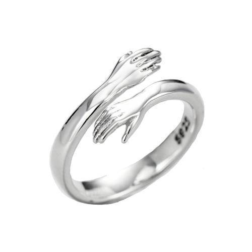 Rings Creative Hands Embrace Open Rings  925 Sterling-silver