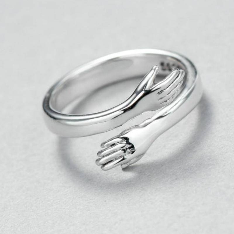 Rings Creative Hands Embrace Open Rings  925 Sterling-silver