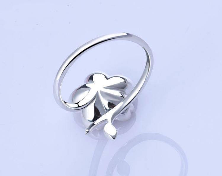 Rings Silver Color Poetic Daisy Cherry Blossom Finger Ring