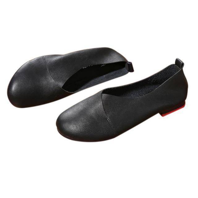 shoes black / 5 Genuine Cow Leather Hand-sewn Loafers