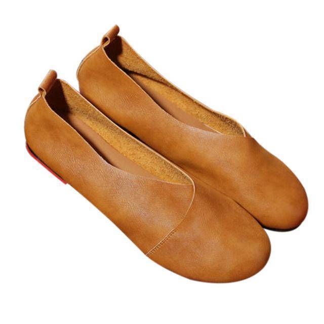 shoes brown / 5 Genuine Cow Leather Hand-sewn Loafers