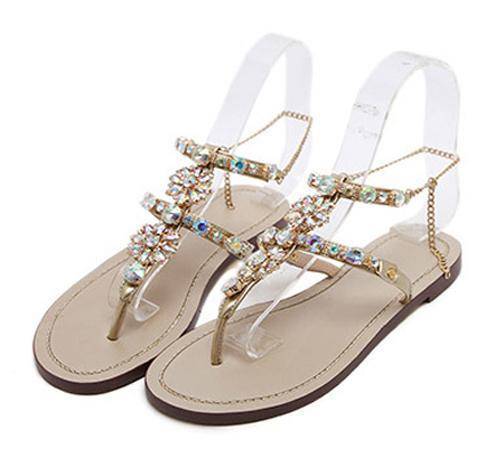 shoes gold / 4 Bohemian Crystal Sandals