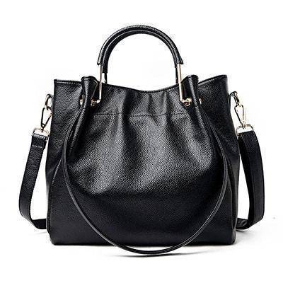 shoulder bag Black Genuine Leather Tote, Shoulder Bag Handbag