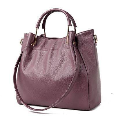 shoulder bag Purple Genuine Leather Tote, Shoulder Bag Handbag