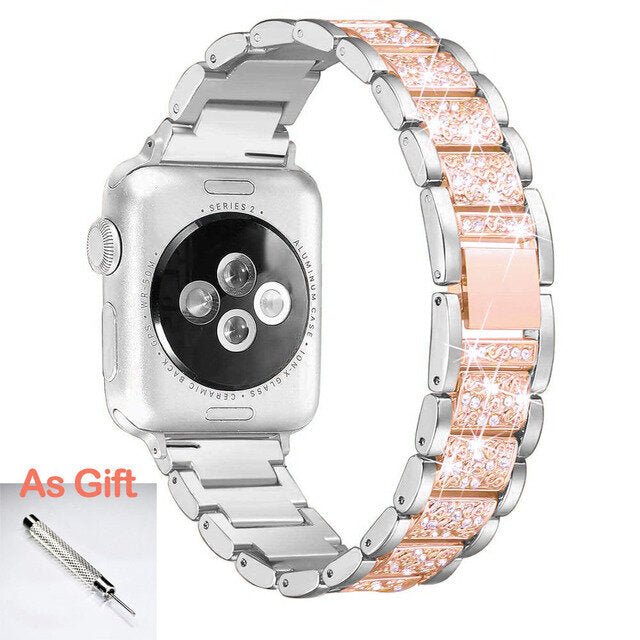 Apple Watch Bling Band, Women Diamond Rhinestone Series 7 6 5 Bracelet