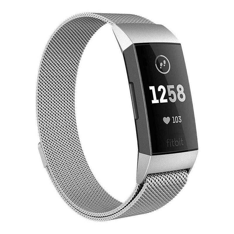 Watchbands silver / Charge 3 - L Fitbit charge 3/4 Band Replacement Wristband, Luxury Milanese loop steel Design For Men Women Smartwatch Bracelet Strap |Watchbands| Unisex