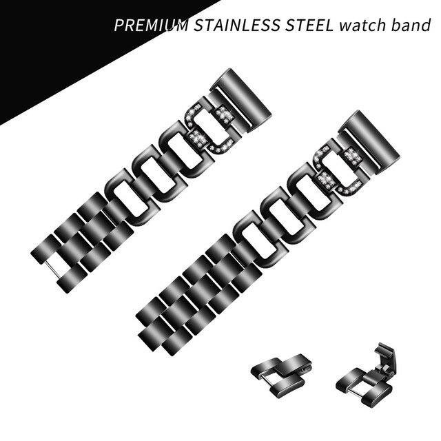 fitness tracker Stainless Steel Diamond Bracelet Watch Replacement Band Strap For Fitbit Charge 3 4 wearable devices smartwatch|Smart Accessories|