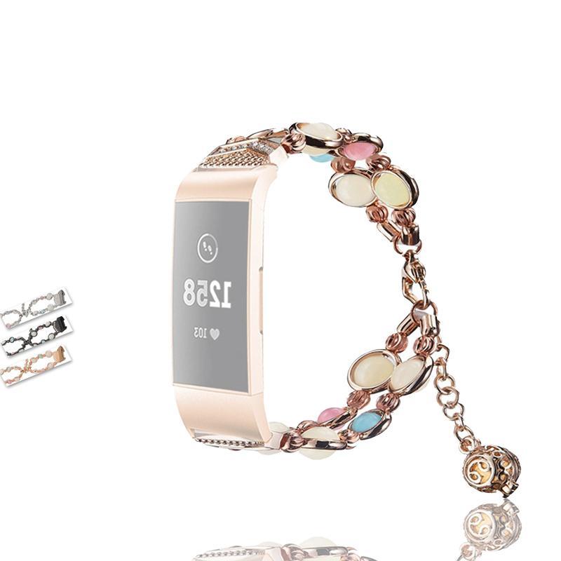 Adjustable Durable Stainless Steel Wristband Handmade Night Luminous Smart Watch Band Accessories For Fitbit charge 3 4 Watch|Smart Accessories|