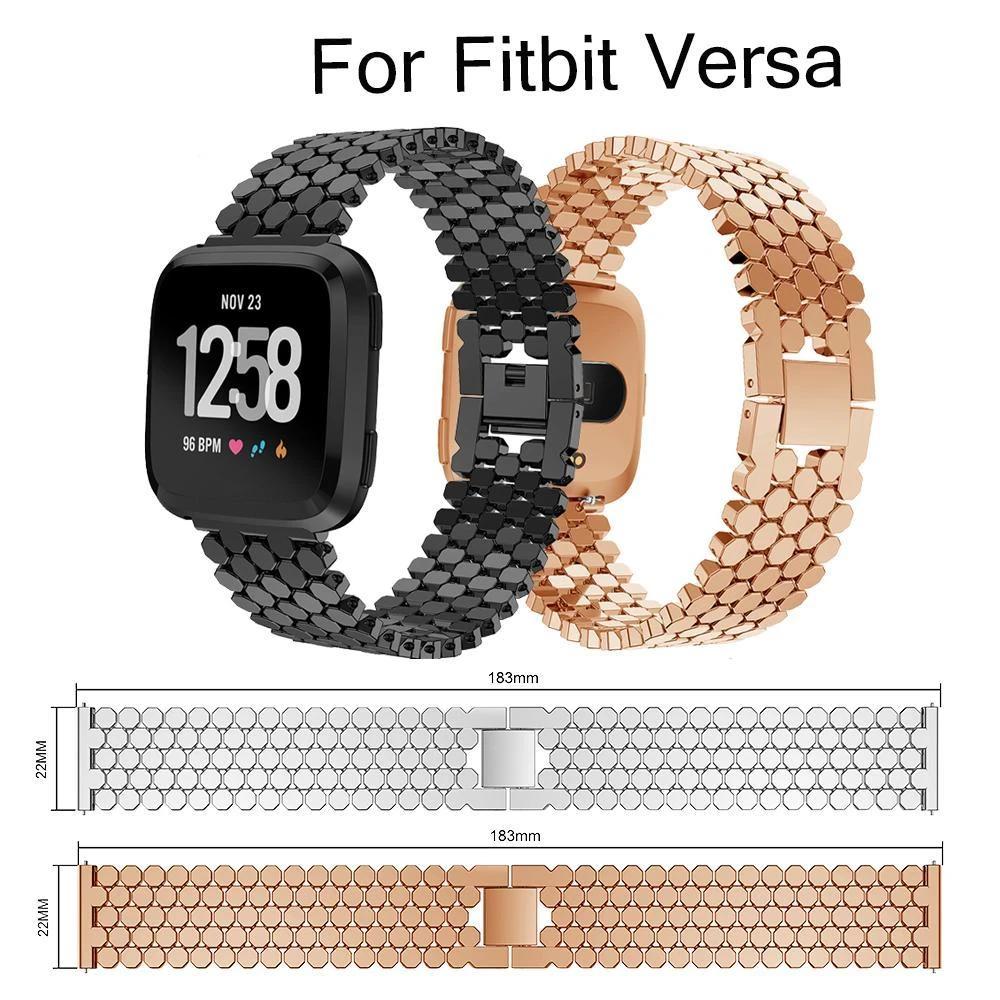 New arrival Fashion Stainless Steel Watch Band Wrist metal strap for fitbit versa Smart Watch Band Link Strap Bracelet bands