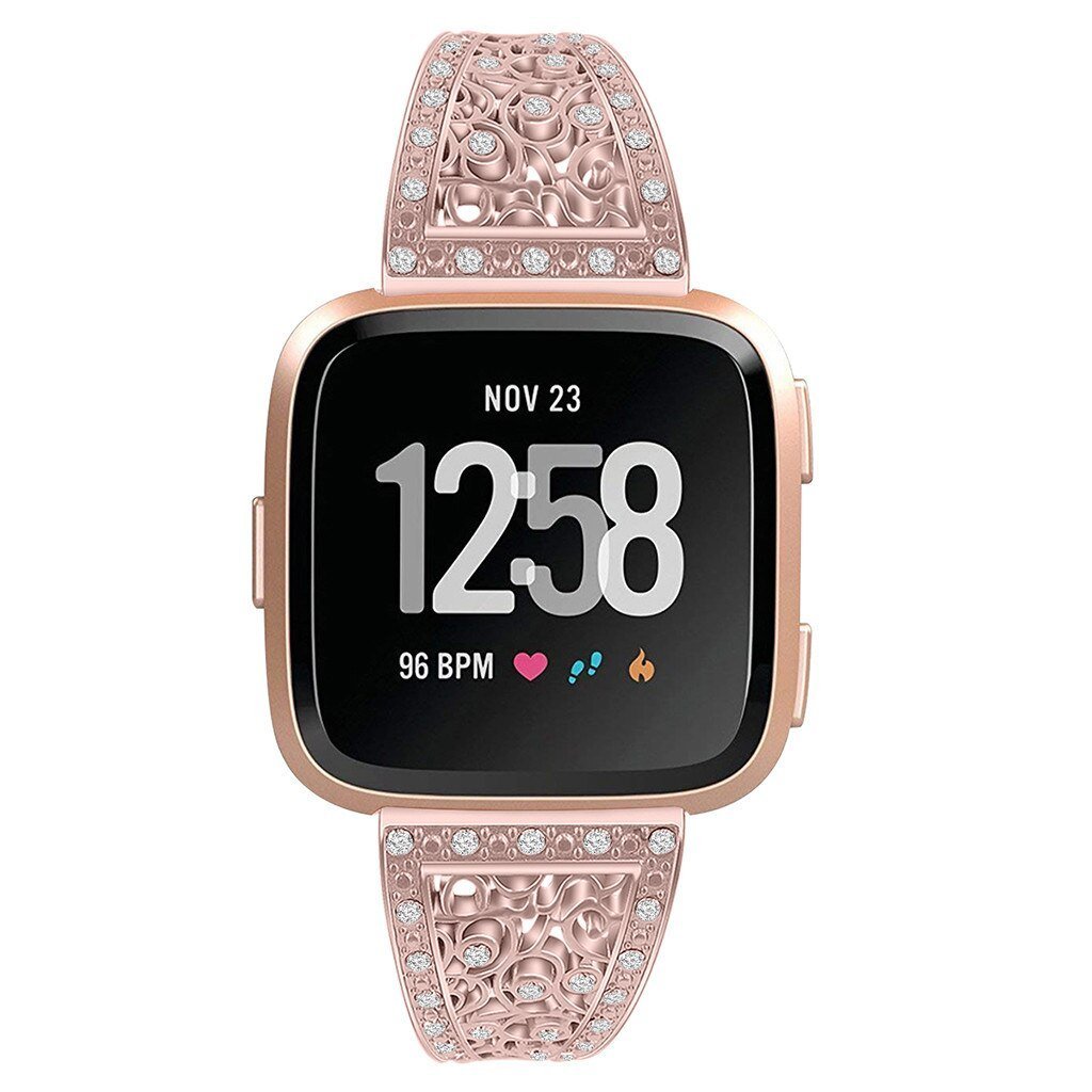 Smartwatch Smartband Strap Fashion Replacement Crystal Metal Watch Band Wrist Strap For Fitbit Versa Smart Watch Bracelet Straps|Smart Accessories|