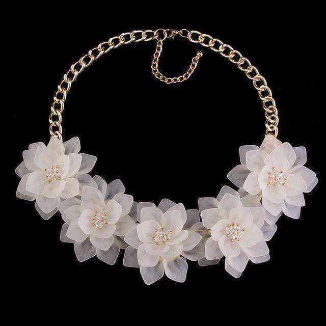 statement necklaces White Flower Statement Necklace