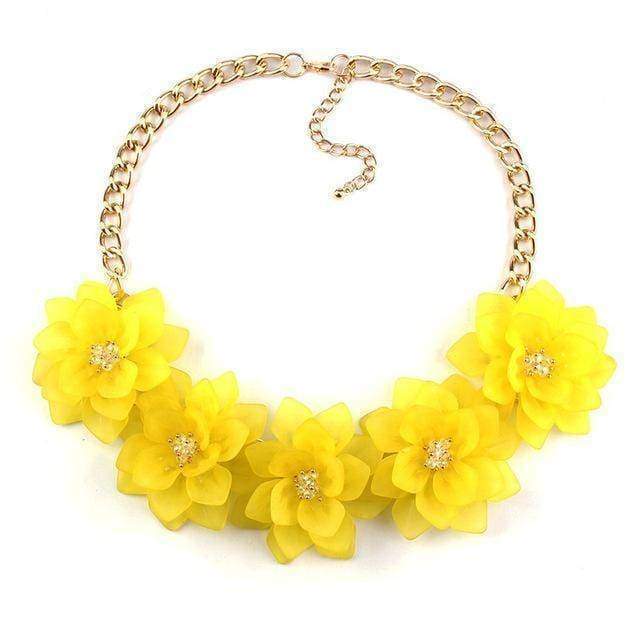 statement necklaces yellow Flower Statement Necklace