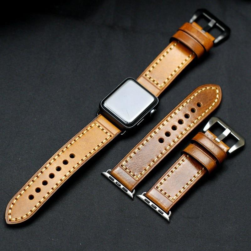 Watchbands strap for Apple watch band 5 4 44mm 40mm High quality Genuine leather correa 42mm 38mm Apple iwatch 6 5 4 bracelet watchband|Watchbands|