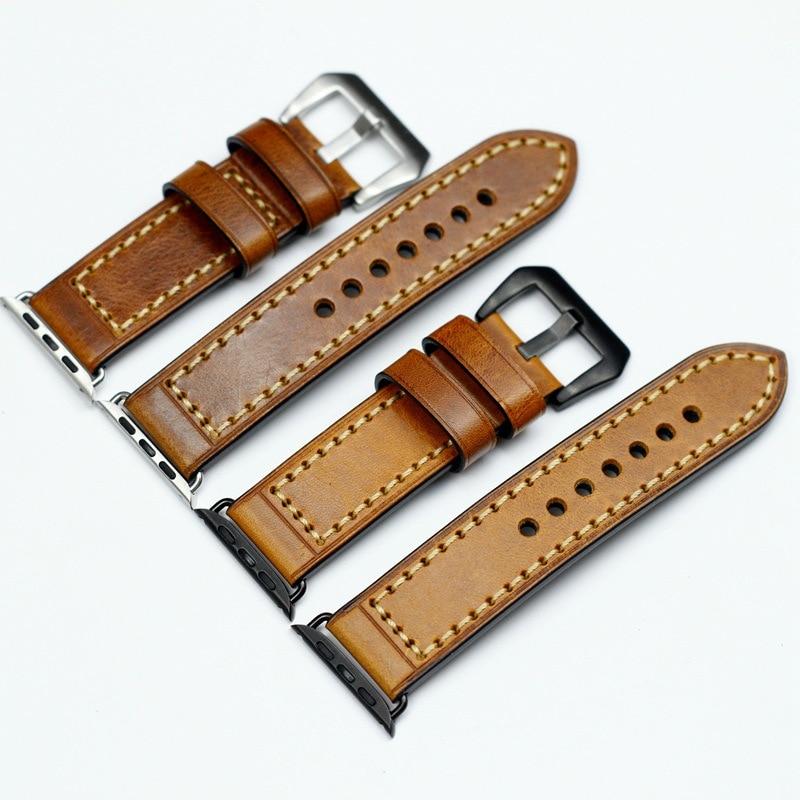 Watchbands strap for Apple watch band 5 4 44mm 40mm High quality Genuine leather correa 42mm 38mm Apple iwatch 6 5 4 bracelet watchband|Watchbands|