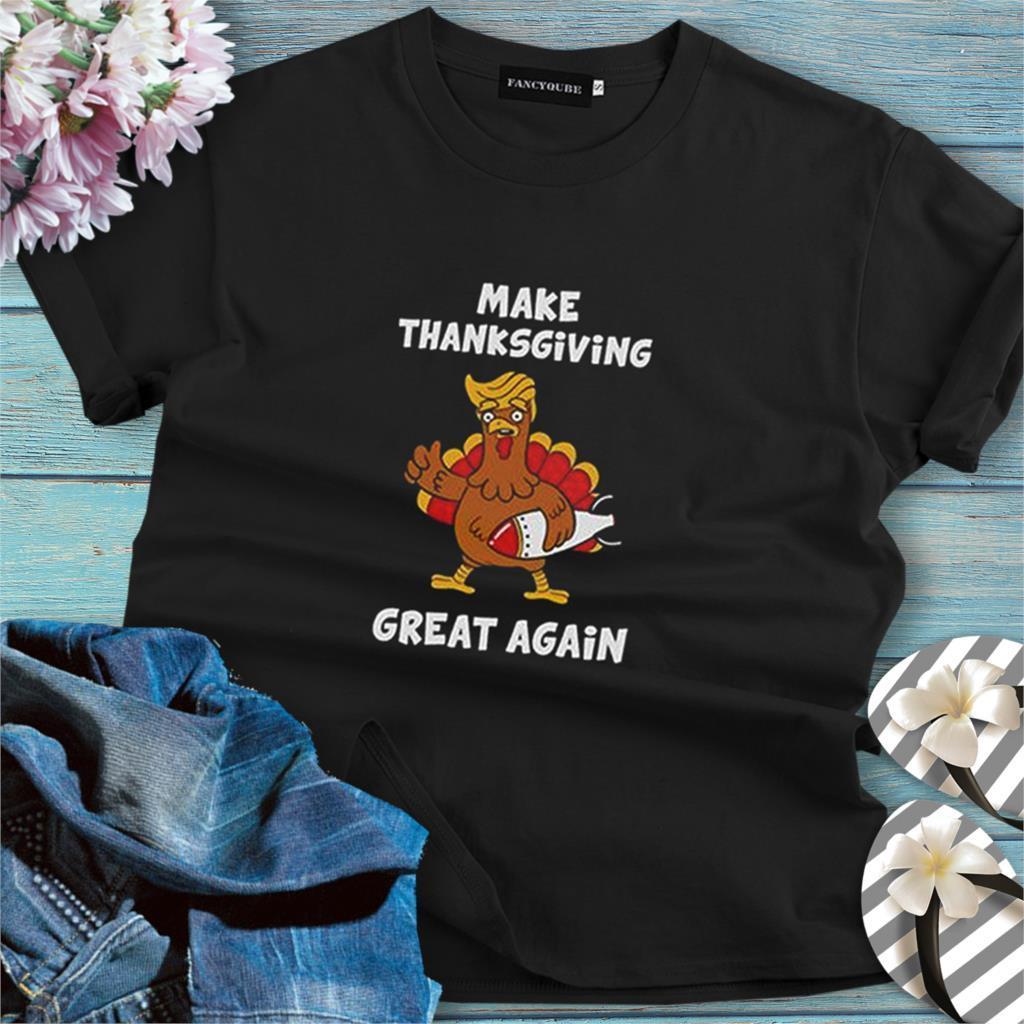 T-Shirts Halloween Thanksgiving Women tshirt Female funny Turkey Tee MAKE THANKSGIVING GREAT AGAIN Letter Printed Tees