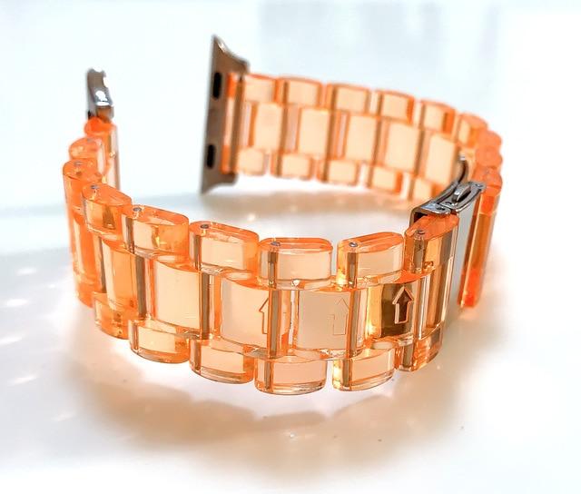 Watchbands orange / 38 or 40mm loop Transparent Sports Band for Apple Watch 5 4 3 2 1 38 42mm Strap Bracelet for iWatch 38/40/42/44mm Watchband Accessories|Watchbands|