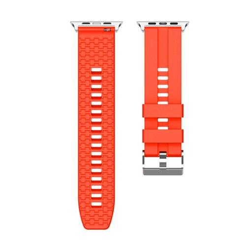 Watchbands orange / 38mm Sport silicone strap for apple watch band 44mm 40mm 42mm 38mm iwatch bracelet 5/4/3/2/1 rubber metal connector watch Accessories|Watchbands|