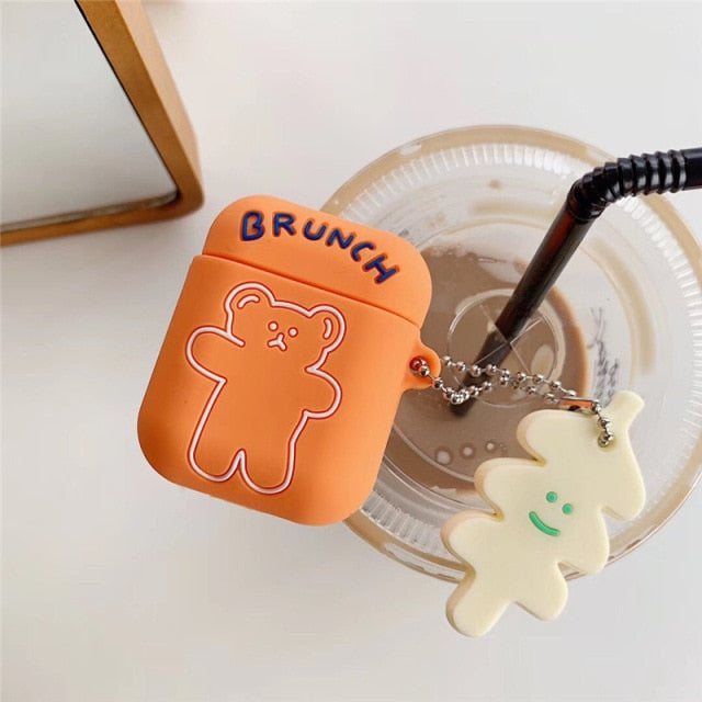 Cover for Apple Airpods 2/1 Case Silicone Cute Cartoon Bear Earphone Accessories Covers Airpod Pro Case Protective Case Air pods |Earphone Accessories|