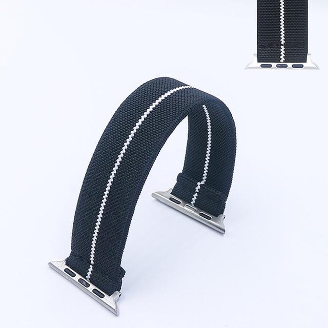 Watchbands black white / 38 or40mm / S-122mm band length Solo Watch Band for Apple Watch 6 5 4 SE 38mm 40mm Elastic Nylon Loop Strap 42mm 44mm for iwatch 6 5 4 3 Sport Watch Bracelet|Watchbands|