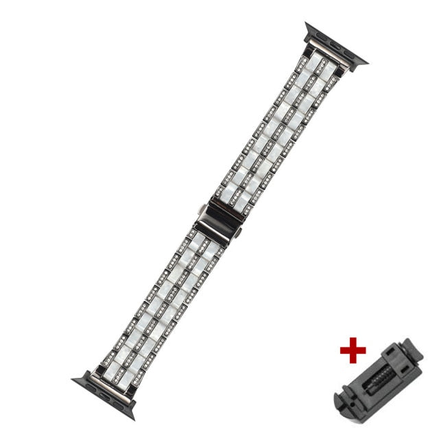 Luxury Diamond Resin Strap Series 7 6 5 4 Steel Metal Bracelet