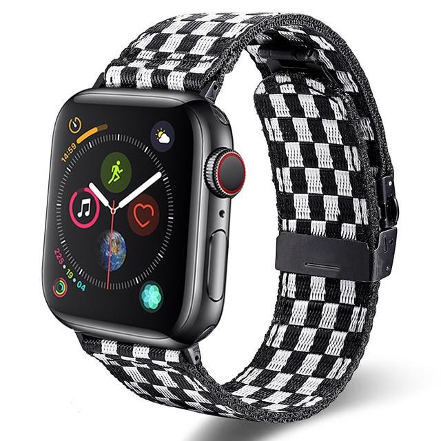 Watchbands black white / 38mm or 40mm nylon Watch band Strap for Apple Watchs 6 SE 5 44MM 40MM 42MM 38MM Loop Watchband Bracelet for Iwatch Series 6 5 4 3 2 1 Wirst|Watchbands|